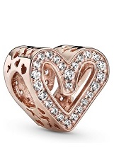 catchy rose gold heart cubic zirconia Pandora baby charm
